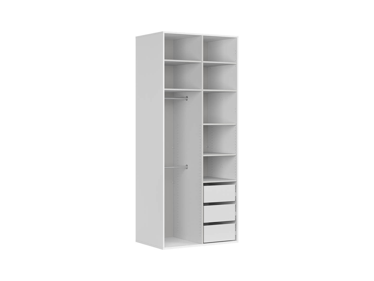 Flex 2-Door Mirrored Wardrobe 100x240 cm – White