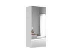 Flex 2-Door Mirrored Wardrobe 100x240 cm – White