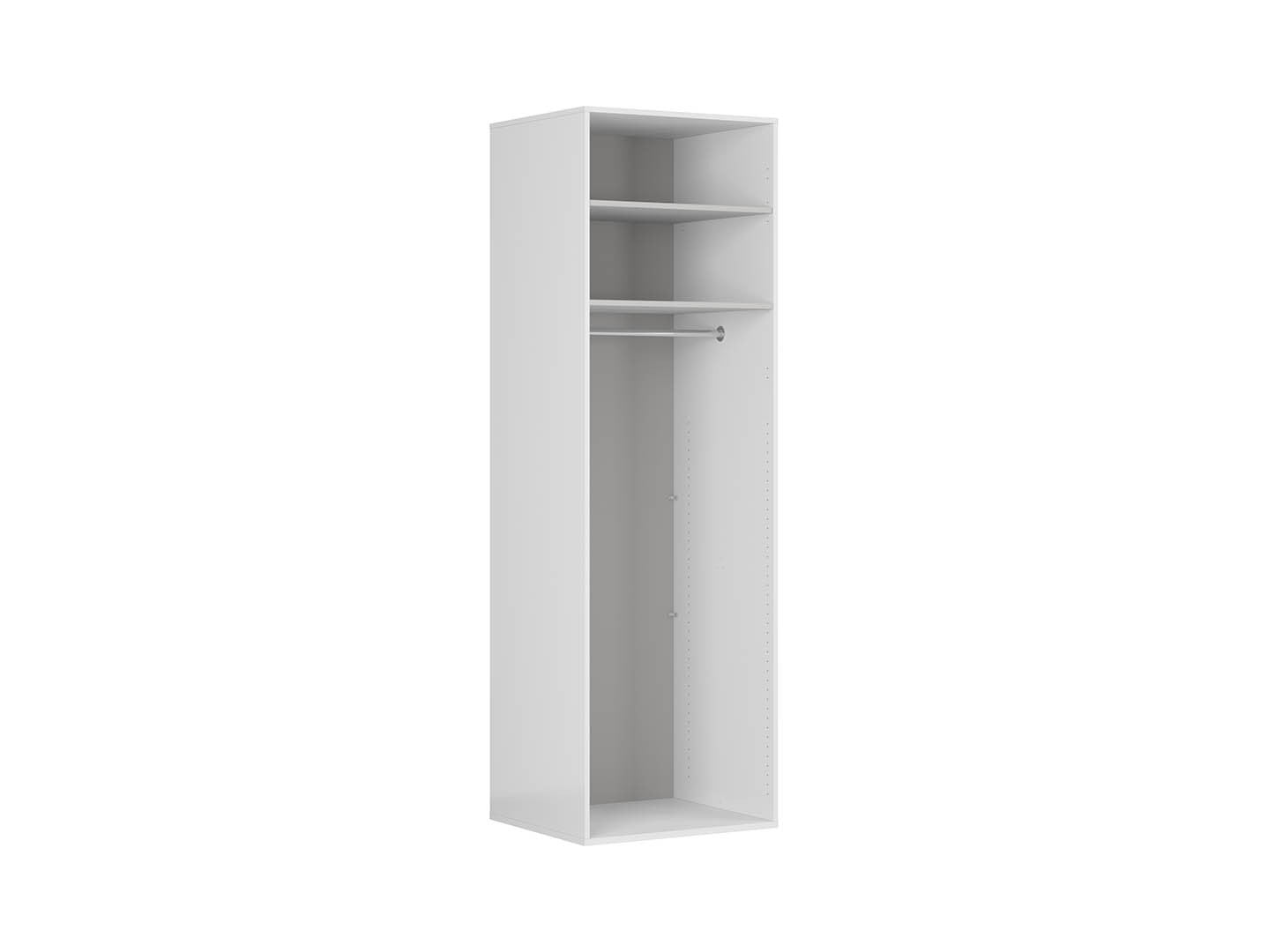 Flex Wardrobe 75 — 2-Door White Wardrobe with Hanging Rail & Shelves