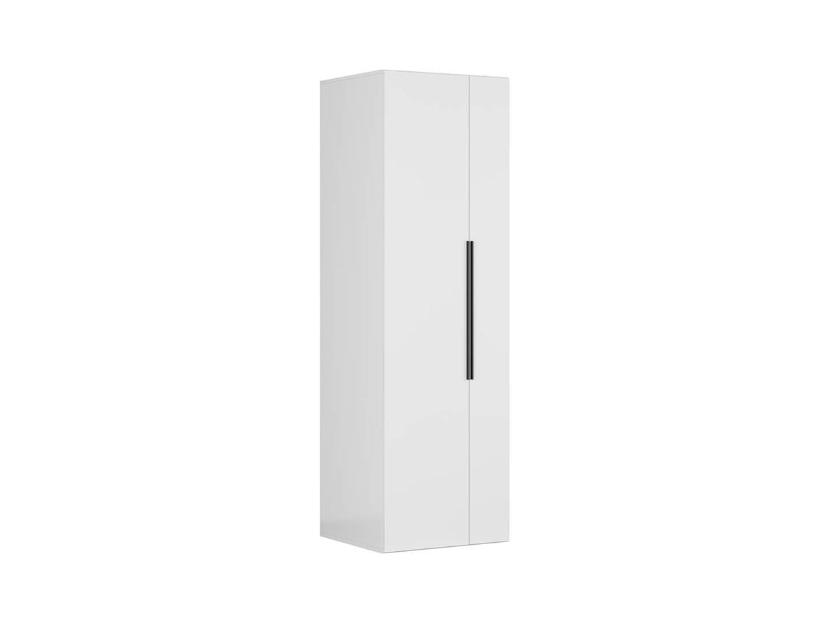Flex Wardrobe 75 — 2-Door White Wardrobe with Hanging Rail & Shelves