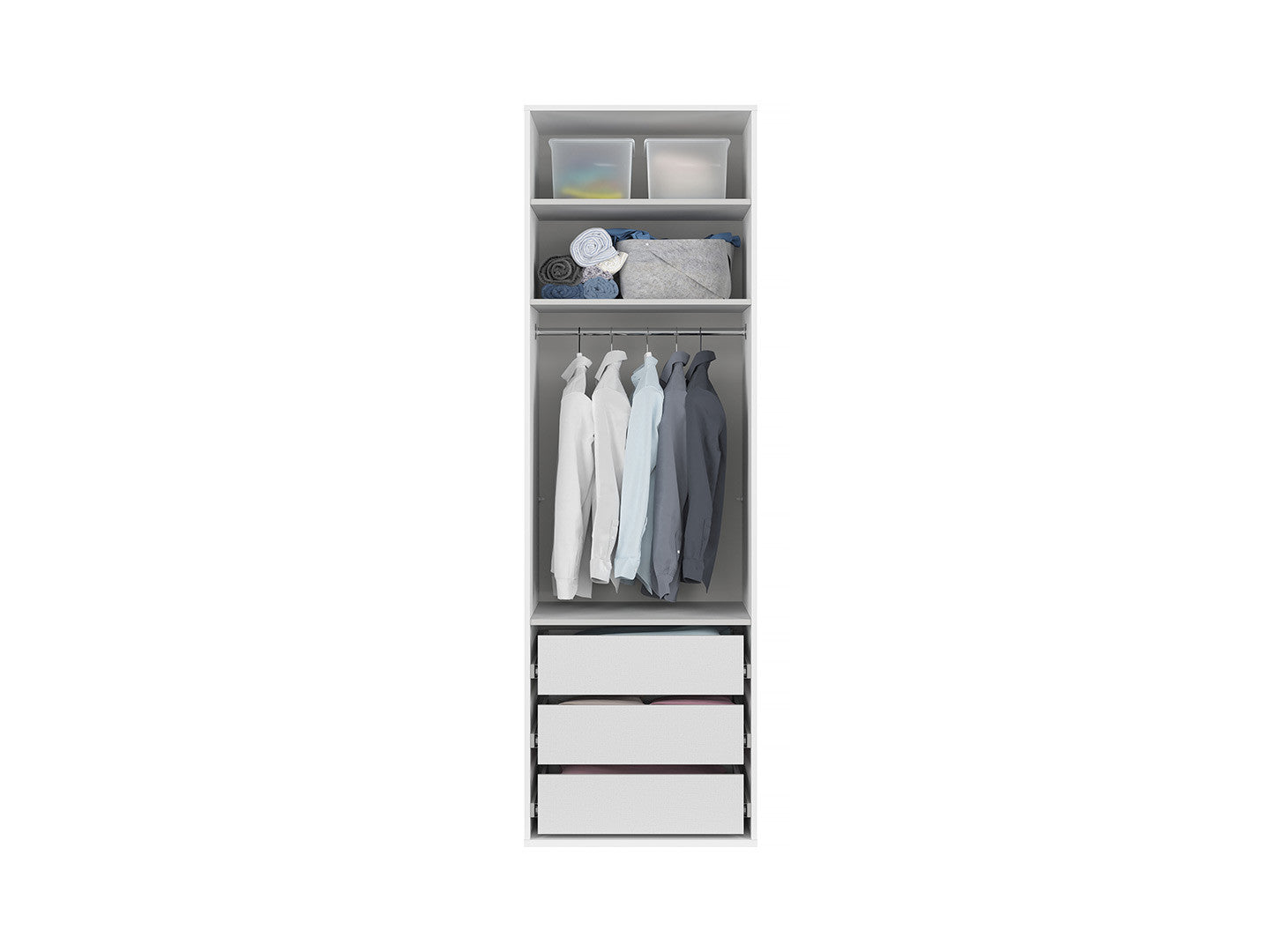 Flex — Narrow Wardrobe 75 cm with Mirror Panel