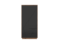 Forn Wardrobe 94×200cm – Dark Delano Oak & Black Matt | 2 Hanging Rails, 4 Shelves & 2 Drawers