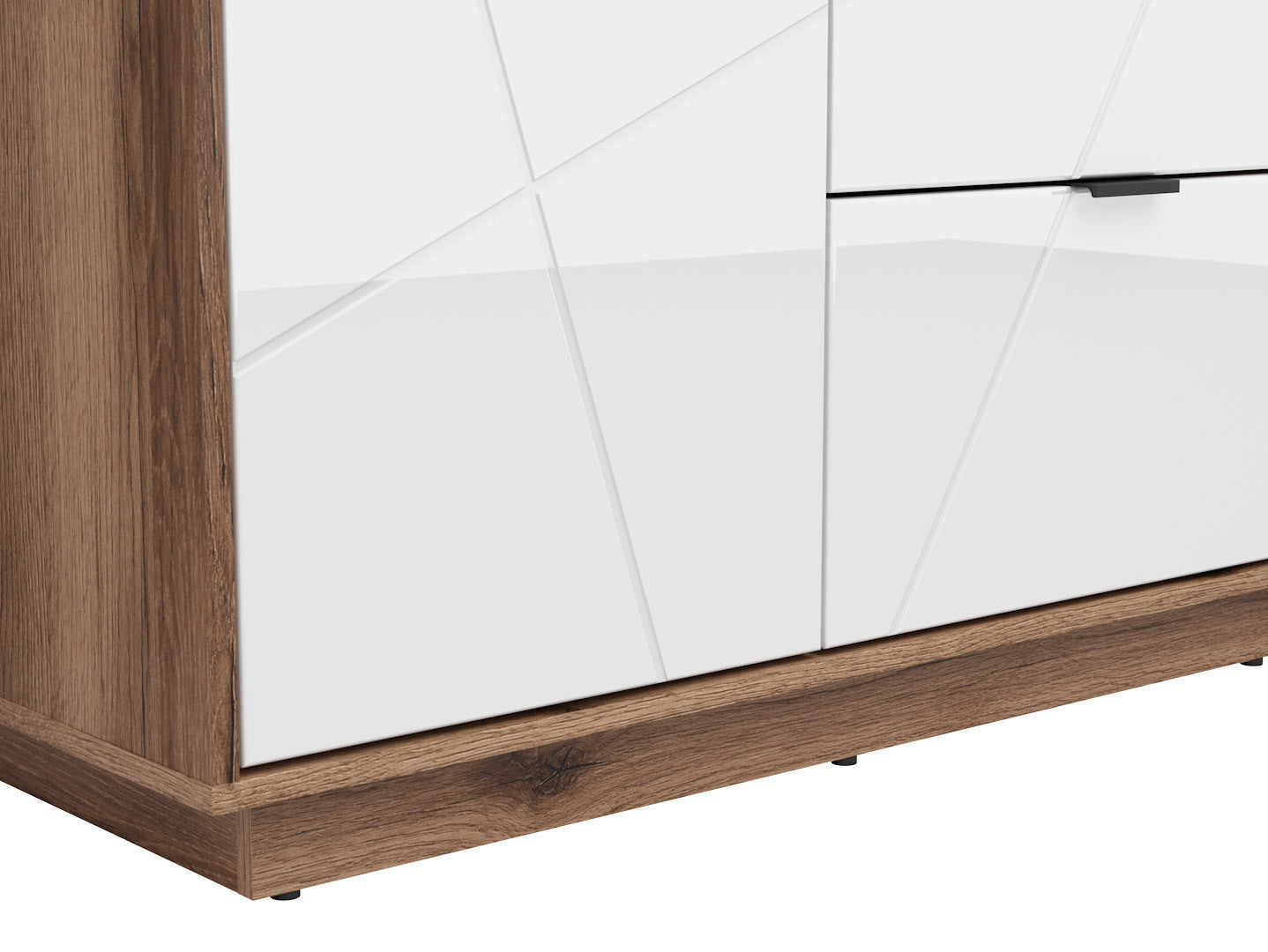 Forn Wardrobe – Dark Delano Oak & White Gloss, 94 cm