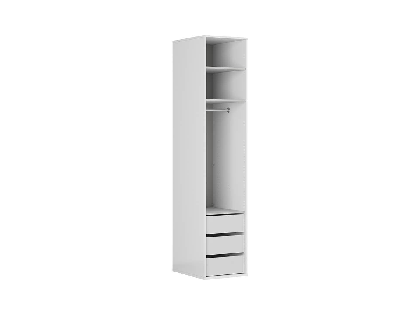 Flex Single-Door Wardrobe 50 cm – White & Graphite, 10-Year Warranty