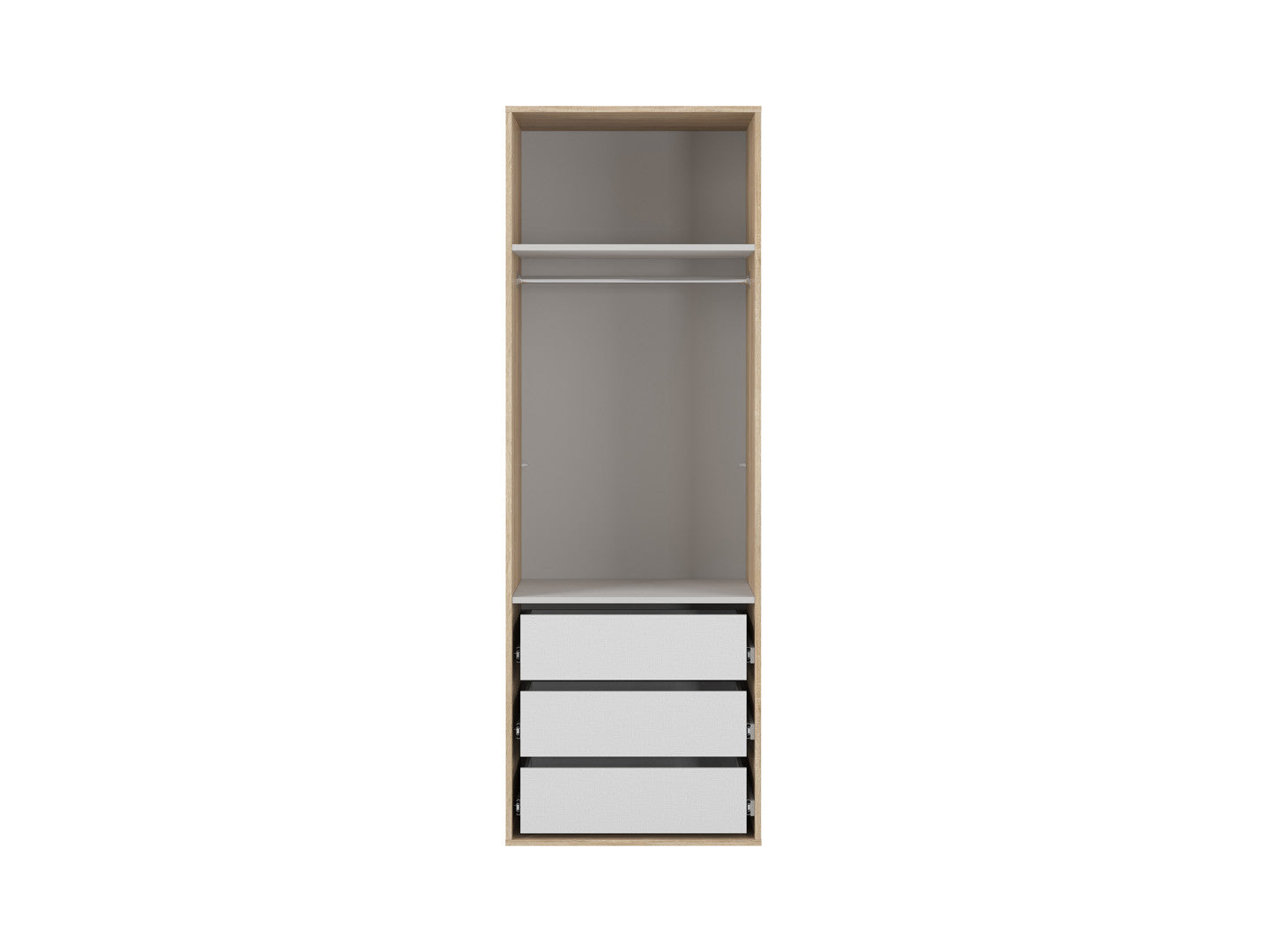 Flex Narrow Wardrobe 75cm – Sonoma Oak & Mirror Front with Drawers