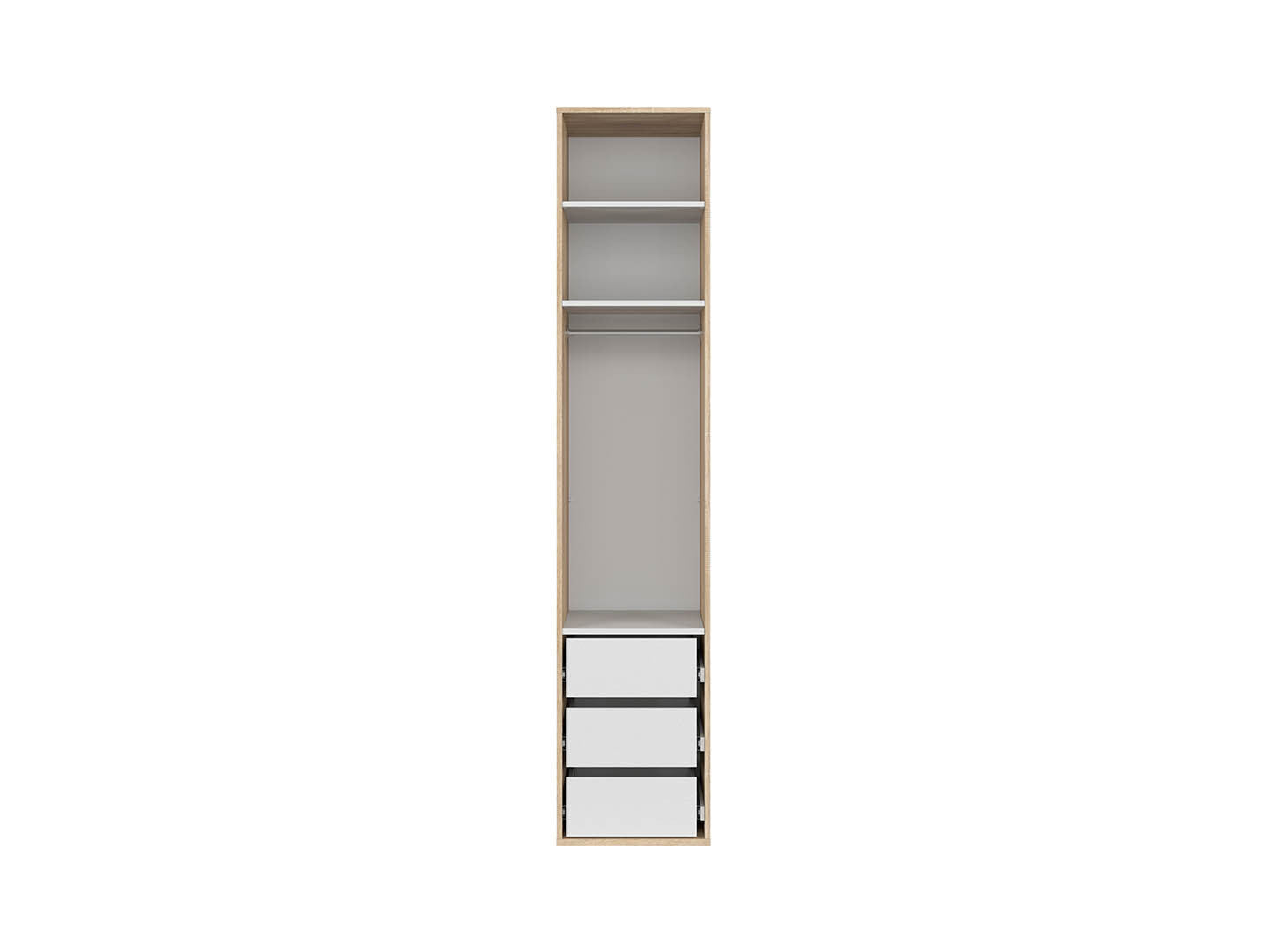Flex Wardrobe 50 cm – Sonoma Oak | 1 Door, 3 Drawers & Hanging Rail | 10-Year Warranty