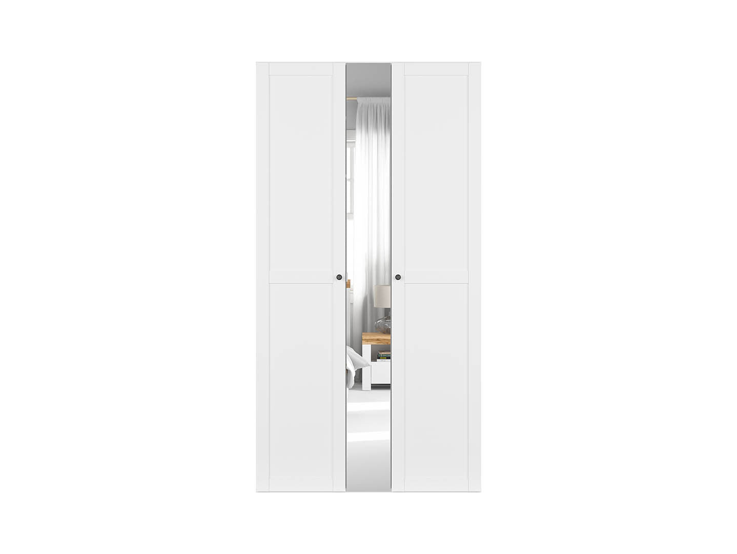 Flex Wardrobe Set of 2 – 125×240×66 cm, Mirror Panel, 6 Soft-Close Drawers & LED | White & Grey