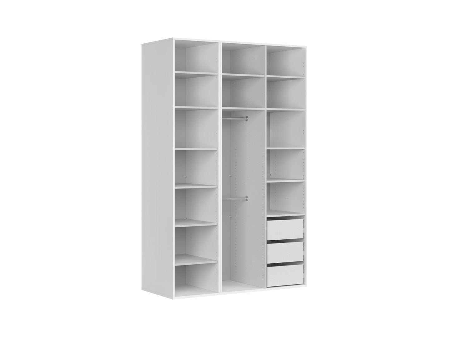 Flex — Modular Wardrobe Set 150 cm | White & Mauvella Oak | 3 Drawers