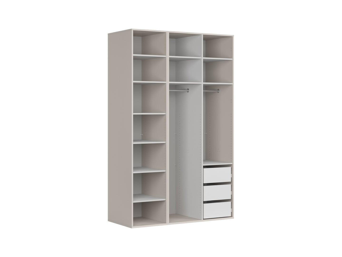 Flex Modular Wardrobe 150 cm – Uni Cashmere / Brushed Gold Handles