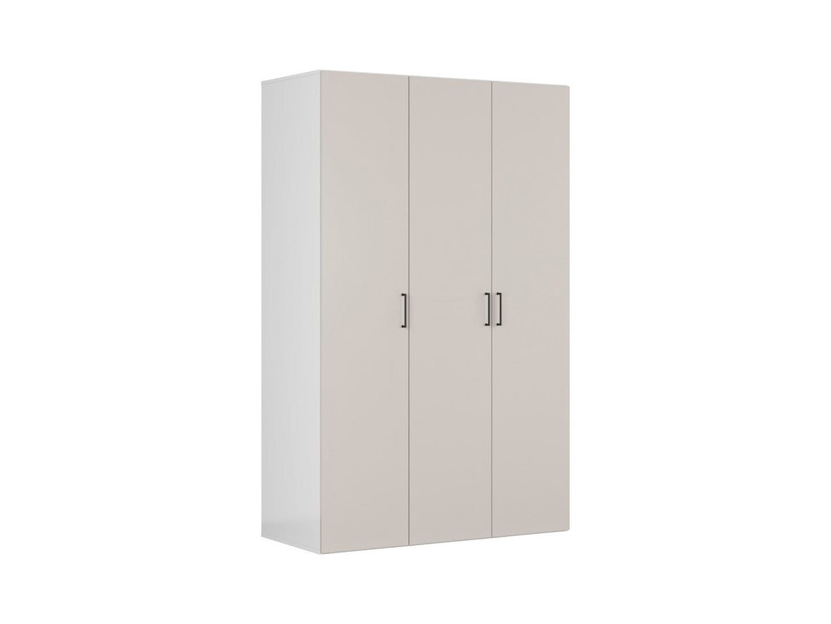 Flex Modular Wardrobe 150 cm – 3 Doors – White / Cashmere
