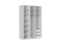Flex Modular Wardrobe 150 cm – 3 Doors – White / Cashmere