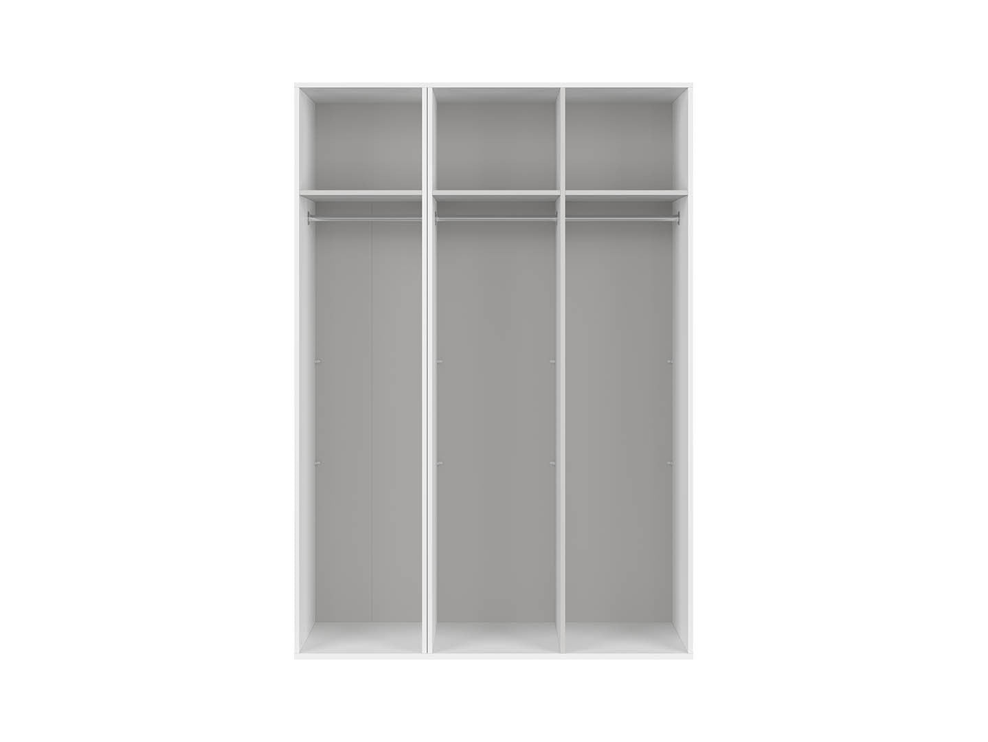 Flex Wardrobe 150 — 2-Unit Set with 3 Hanging Rails, White
