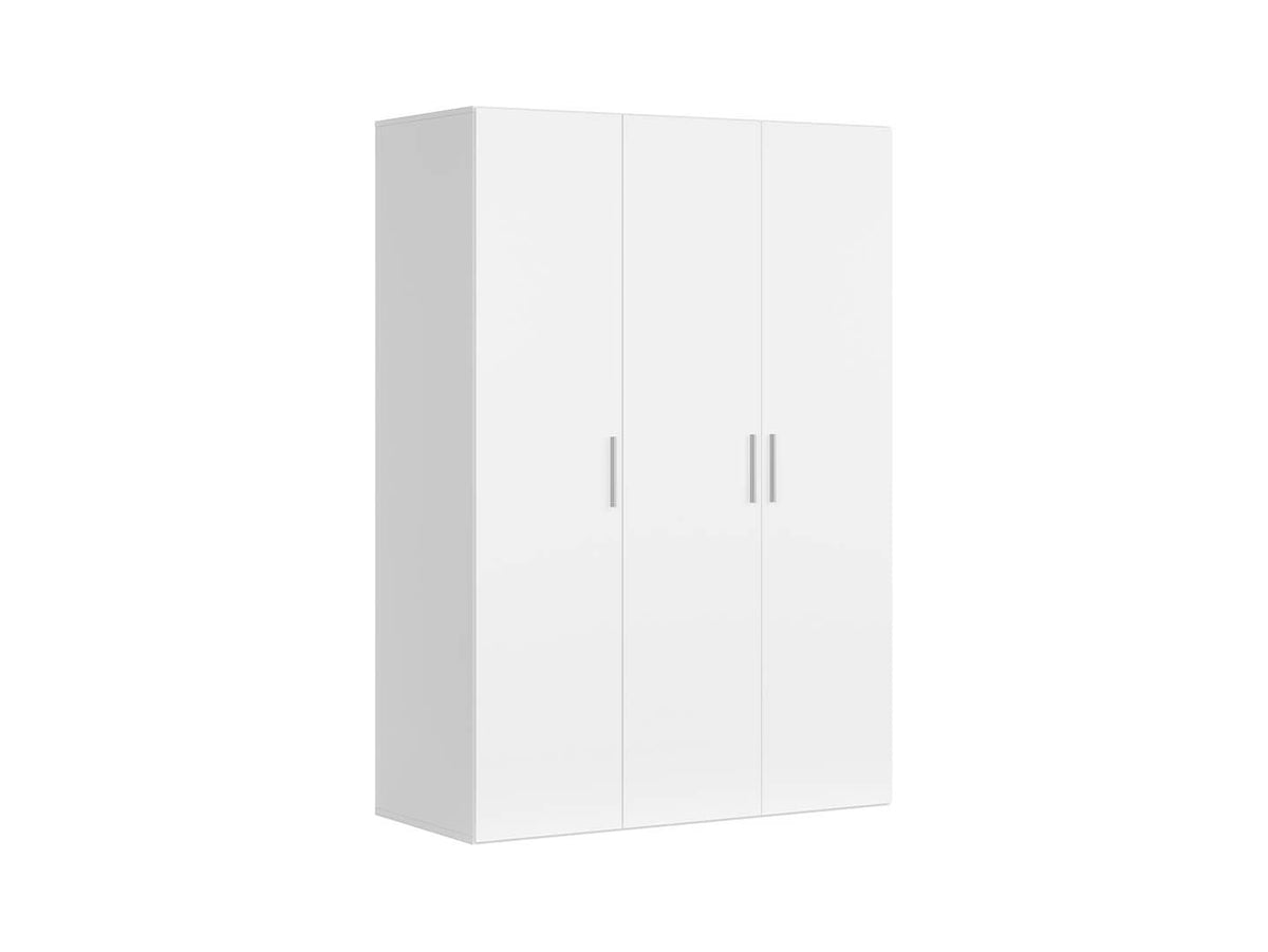 Flex Wardrobe 150 — 2-Unit Set with 3 Hanging Rails, White
