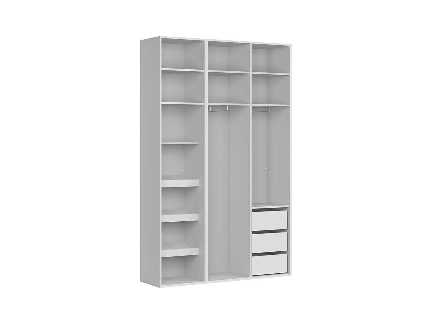 Flex Wardrobe Set 150 cm – White / Mirror Door
