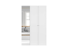 Flex Wardrobe 150 – 2-Unit Set with Mirror, Drawers & Hanging Rails | 150×240 cm | White/Grey