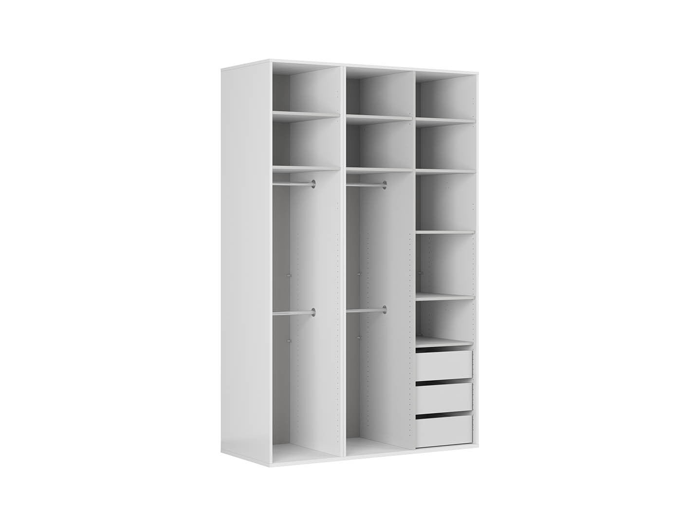 Flex — 3-Door Wardrobe 150 cm with Mirror & Drawers