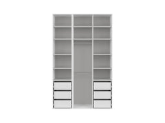 Flex Wardrobe Set 150 cm – 3 Doors with Mirror | White & White Gloss