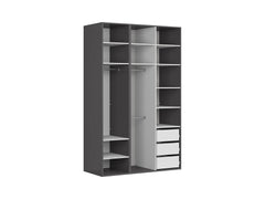 Flex — Wardrobe Set 150 cm – Graphite with Mirror