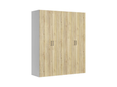 Flex Modular Wardrobe 200 cm – 4 Doors | White & Mauvella Oak