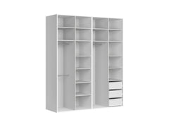 Flex Modular Wardrobe 200 cm – 4 Doors | White & Mauvella Oak