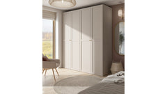 Flex Modular Wardrobe 200 cm – 4 Doors, Cashmere & Gold Handles, 10-Year Warranty
