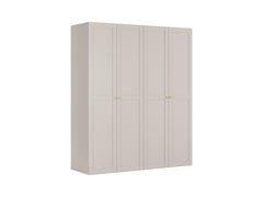 Flex Modular Wardrobe 200 cm – 4 Doors, Cashmere & Gold Handles, 10-Year Warranty