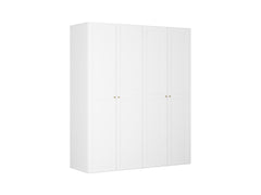 Flex Double Wardrobe 200 cm – White | 3 Rails, 8 Shelves, 4 Drawers & Angled Shoe Shelves