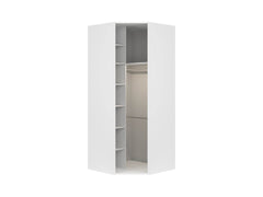 Flex Corner Wardrobe 103cm – White, LED Sensor Light & 6 Shelves
