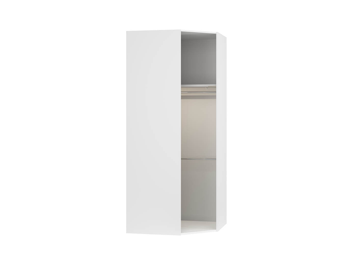 Flex Corner Wardrobe 103cm – White, LED Sensor Light & 6 Shelves