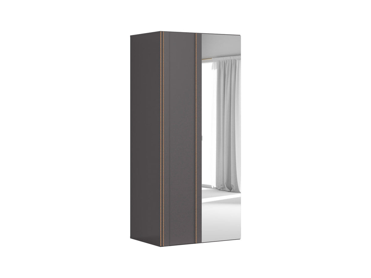 Flex Corner Wardrobe 97 cm with Mirror – Tungsten Grey