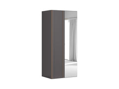 Flex Corner Wardrobe 97 cm with Mirror – Tungsten Grey