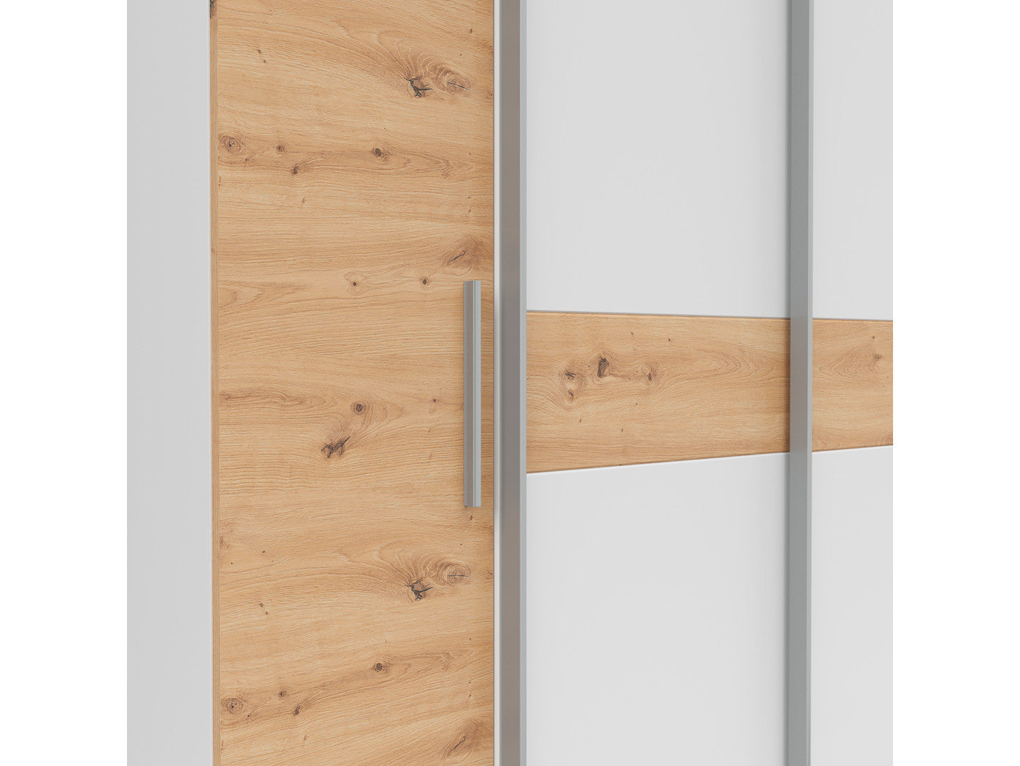 Fabio Wardrobe 215 cm – White / Artisan Oak | Sliding & Hinged Doors