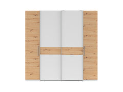 Fabio Wardrobe 215 cm – White / Artisan Oak | Sliding & Hinged Doors