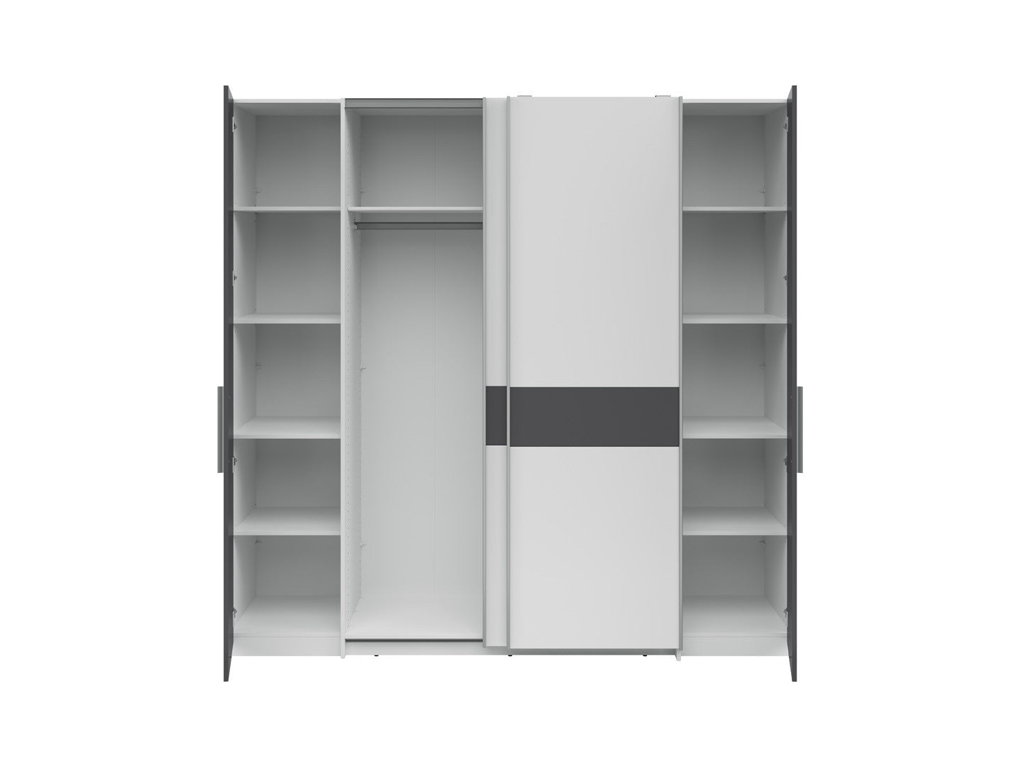 Fabio Sliding Door Wardrobe | White & Graphite | 215 cm