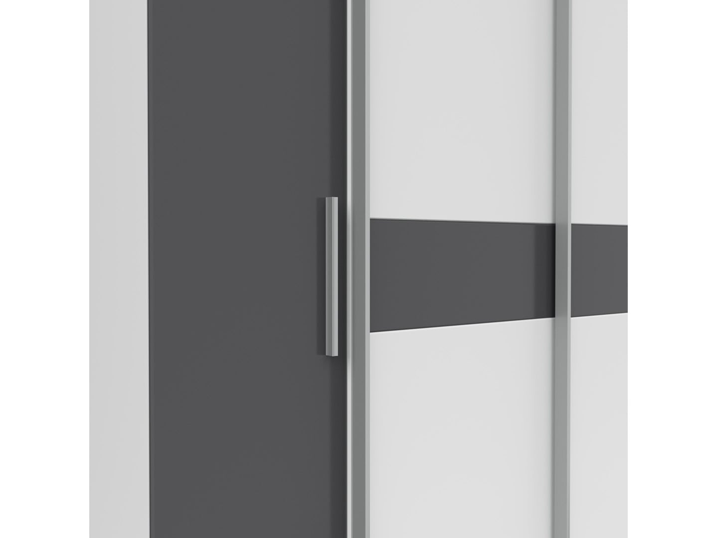 Fabio Sliding Door Wardrobe | White & Graphite | 215 cm