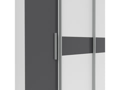Fabio Sliding Door Wardrobe | White & Graphite | 215 cm