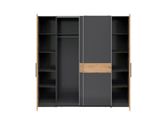 Fabio Wardrobe – Graphite & Artisan Oak, 215 cm
