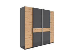 Fabio Wardrobe – Graphite & Artisan Oak, 215 cm