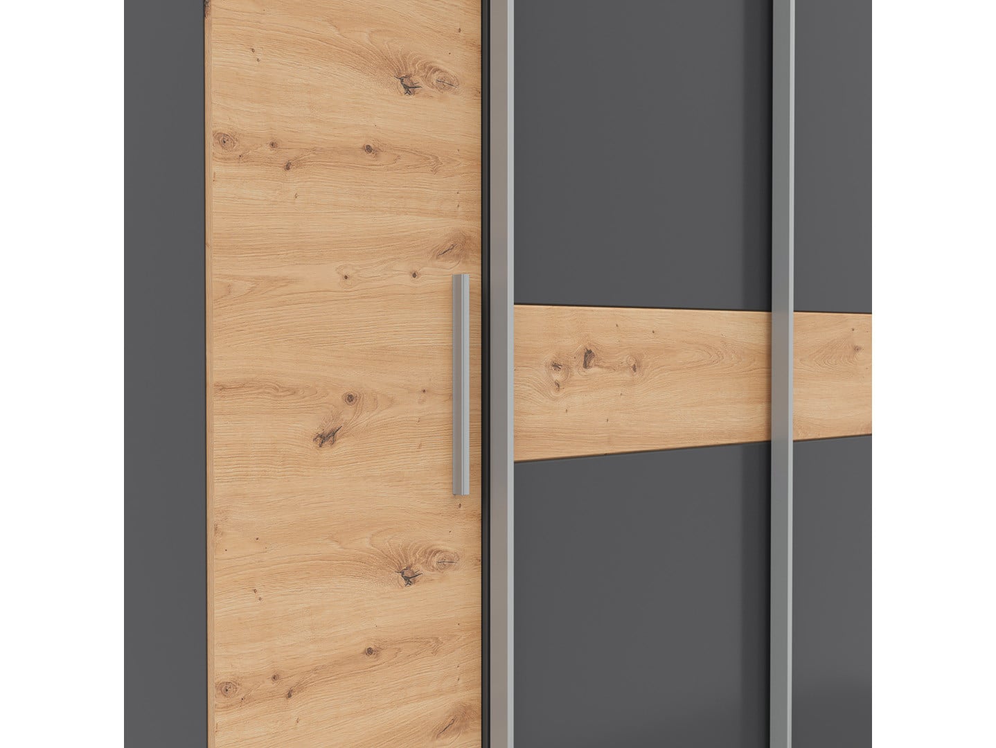 Fabio Wardrobe – Graphite & Artisan Oak, 215 cm