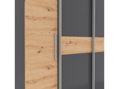 Fabio Wardrobe – Graphite & Artisan Oak, 215 cm