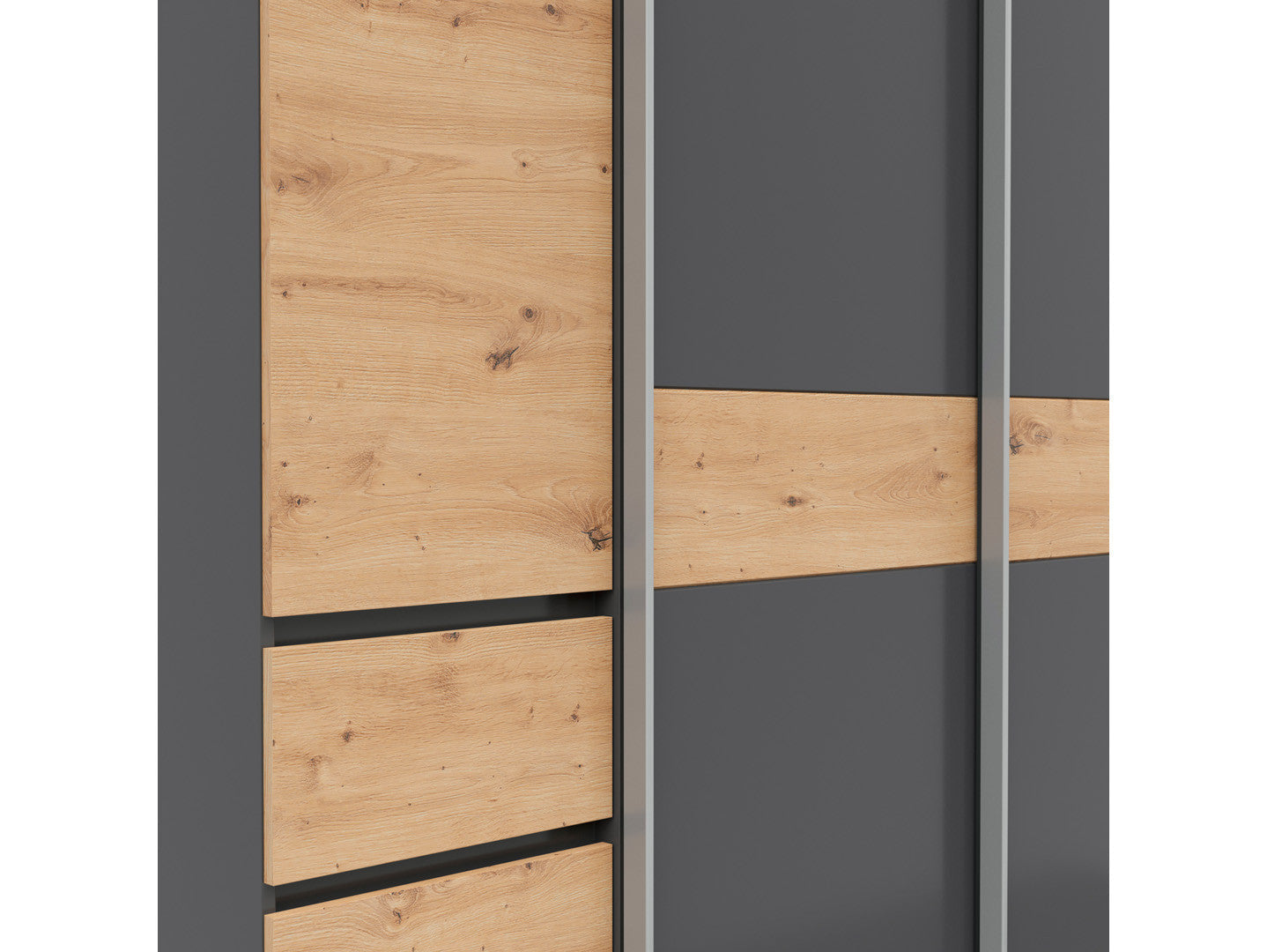 Fabio Wardrobe – 4-Door Sliding & Hinged Storage Unit