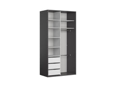 Flex Sliding Door Wardrobe 120 cm – Graphite / Black Gloss