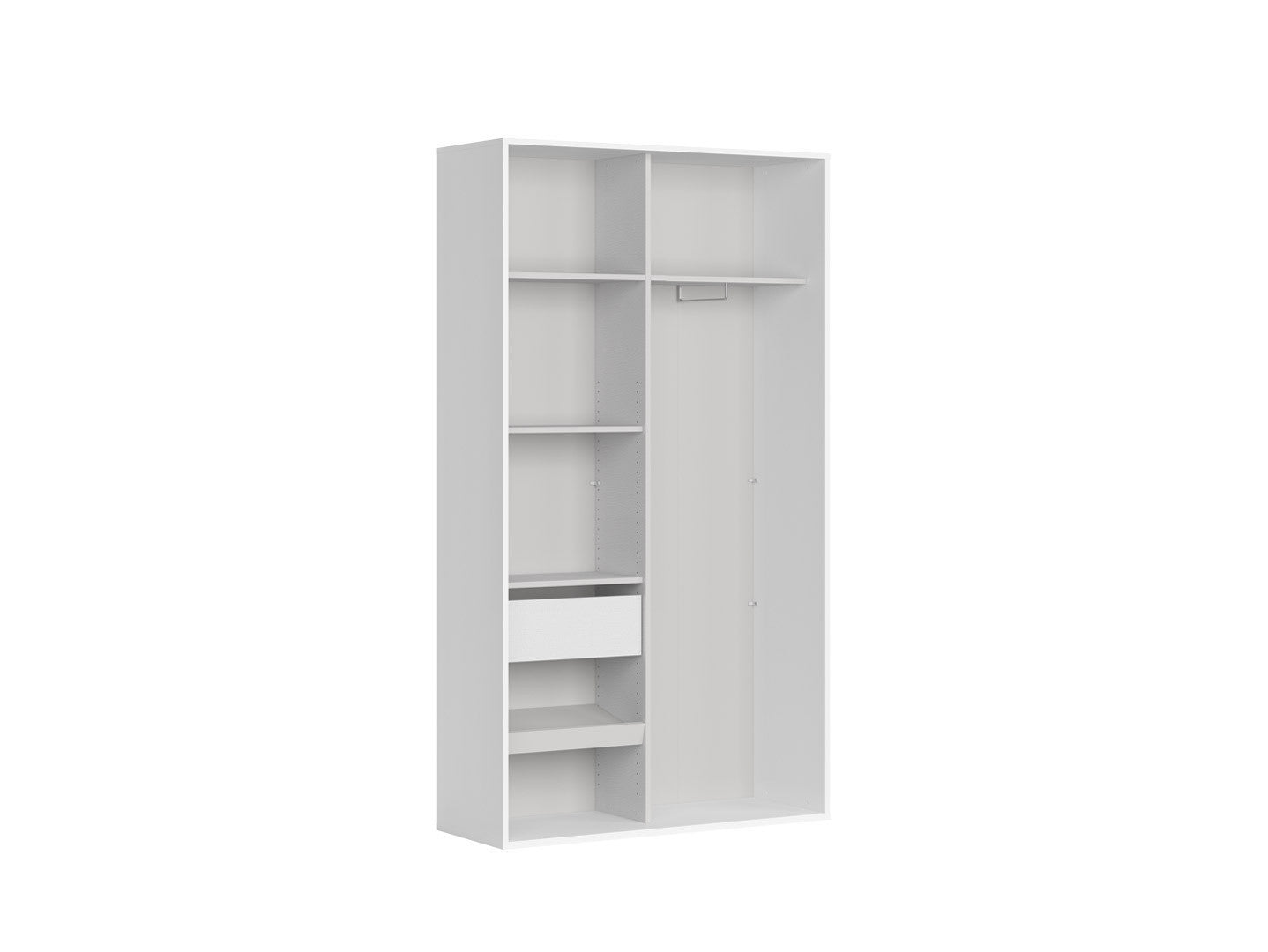 Flex Sliding Door Mirrored Wardrobe 120x218 cm – White / Grey Canvas