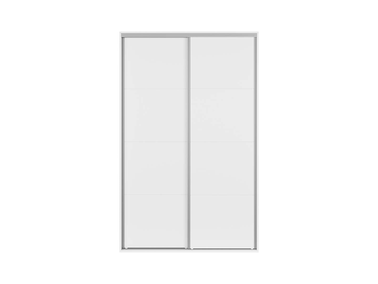 Flex Sliding Door Wardrobe 150 cm – 4 Drawers, 2 Rails, 4 Shelves & Grooved Fronts | White | 150×240×45 cm