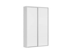 Flex Sliding Door Wardrobe 150 cm – 4 Drawers, 2 Rails, 4 Shelves & Grooved Fronts | White | 150×240×45 cm