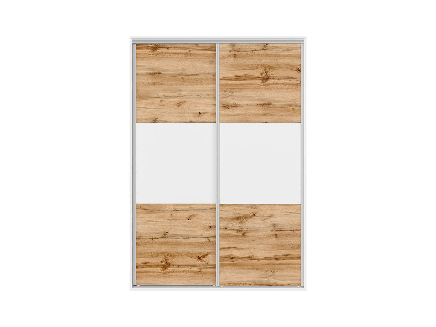 Flex Wardrobe 150 — 3 Drawers, Hanging Rail & Shelves, White & Wotan Oak