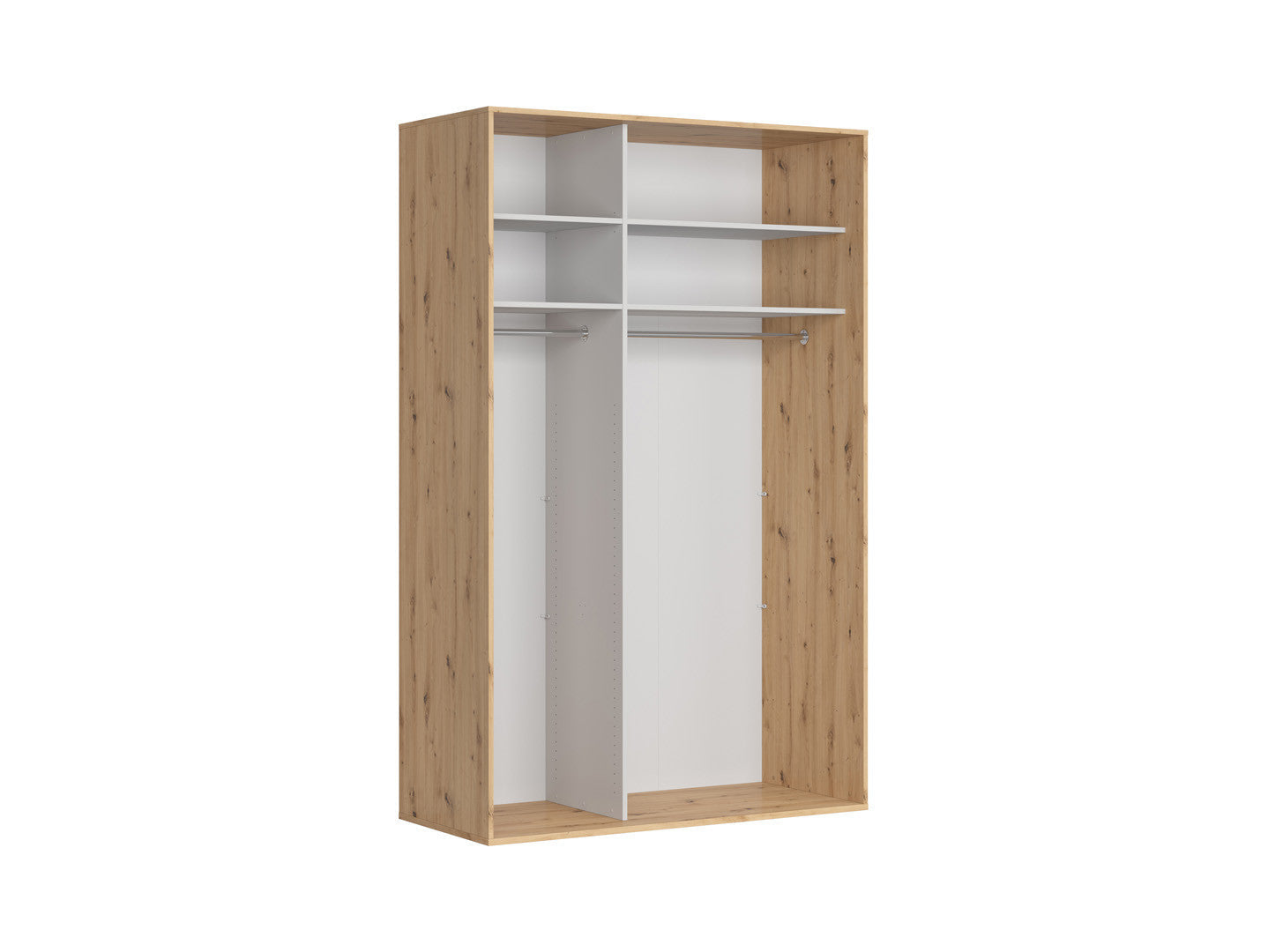 Flex Sliding Door Wardrobe 150 cm – Artisan Oak & Graphite | 4 Shelves, 2 Rails & Shoe Space | Loft Style