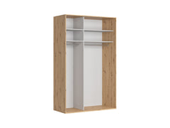 Flex Sliding Door Wardrobe 150 cm – Artisan Oak & Graphite | 4 Shelves, 2 Rails & Shoe Space | Loft Style