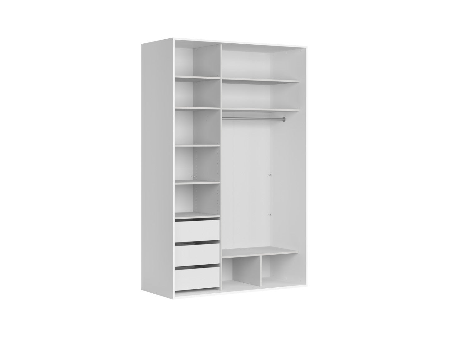 Flex Sliding Wardrobe 150 cm with Mirror – White & Cashmere