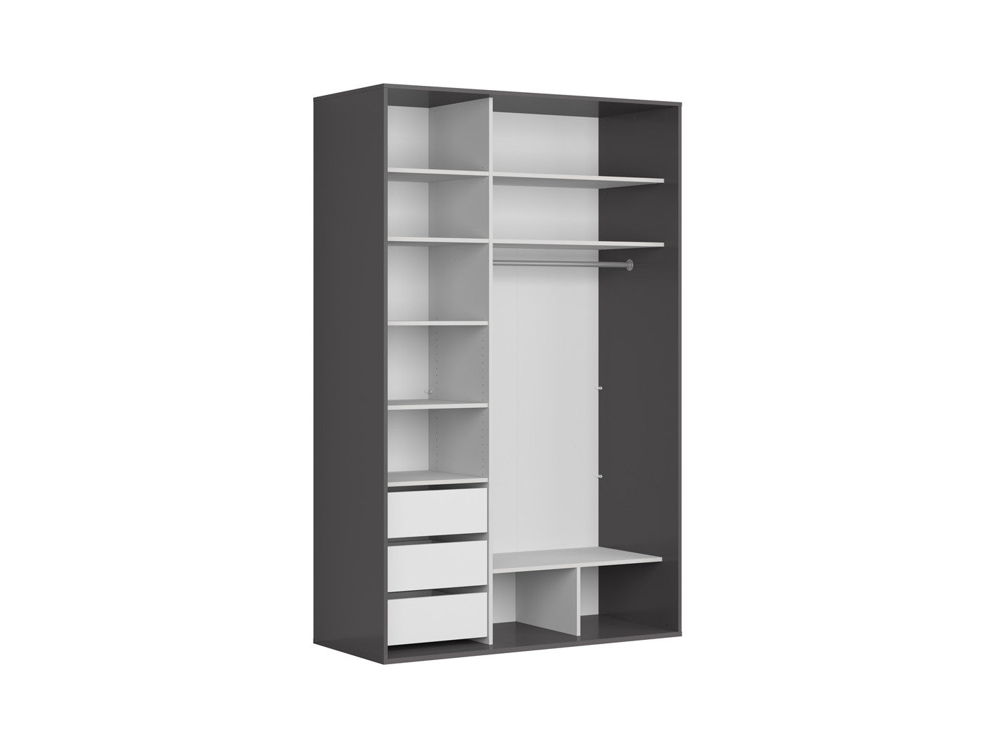 Flex Sliding Door Wardrobe 150 cm with Mirror – Graphite & Artisan Oak